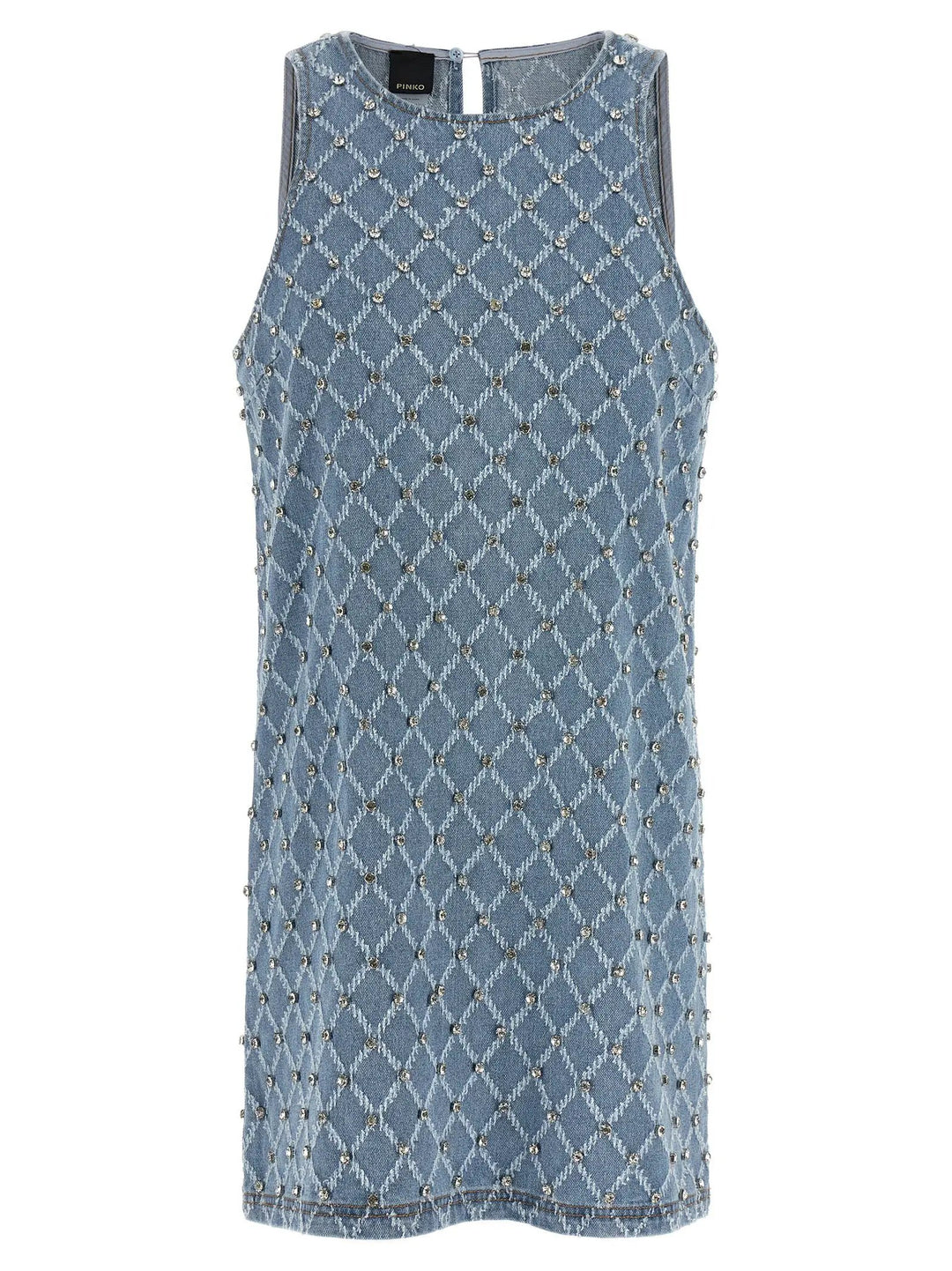 PINKO Blue Cotton Short Dress