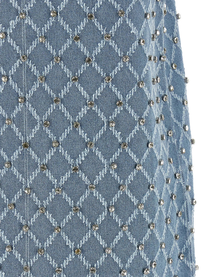 PINKO Blue Cotton Short Dress