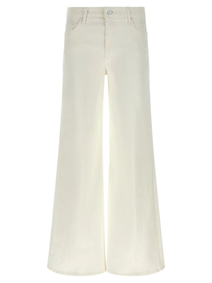 Mother Denim White Cotton Flared Jeans