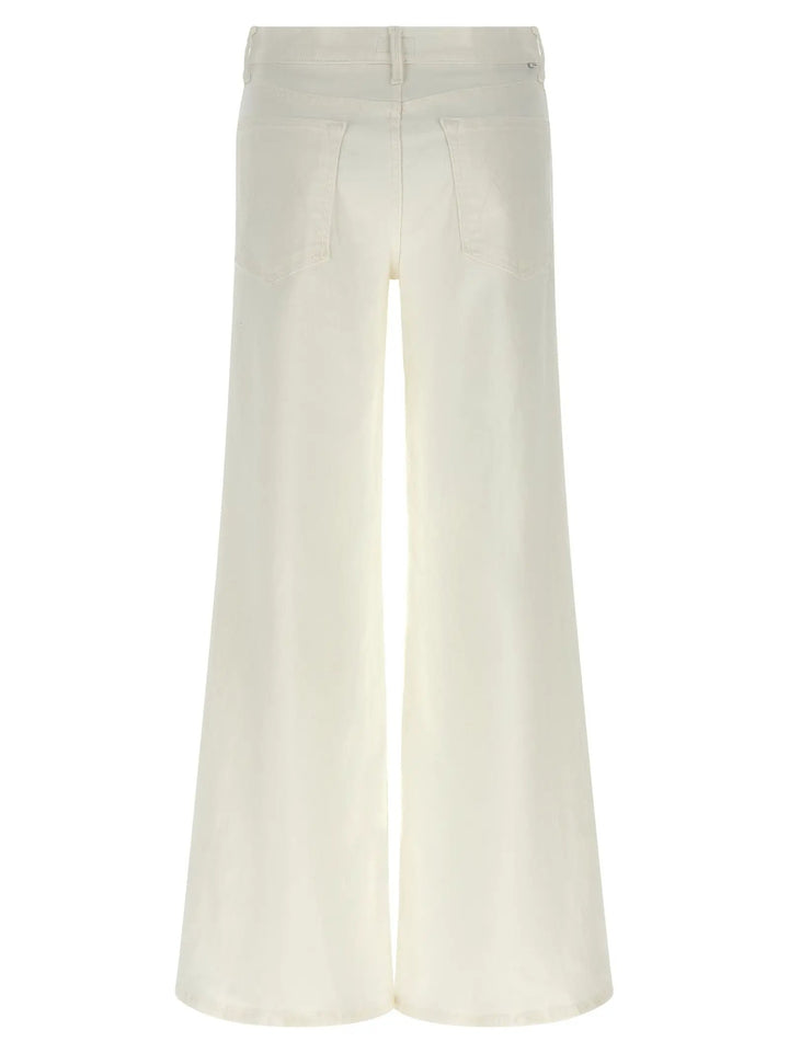 Mother Denim White Cotton Flared Jeans
