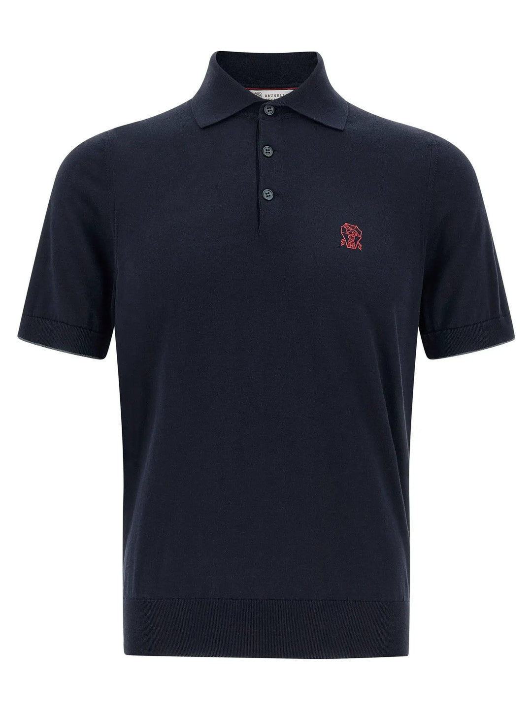 Brunello Cucinelli Blue Cotton Polo Shirt