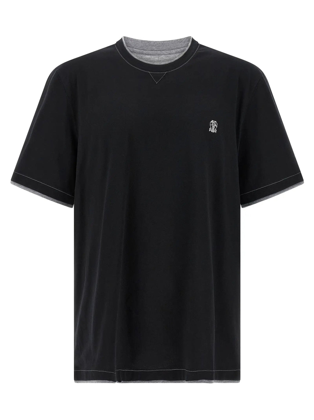 Brunello Cucinelli Black Cotton T-Shirt
