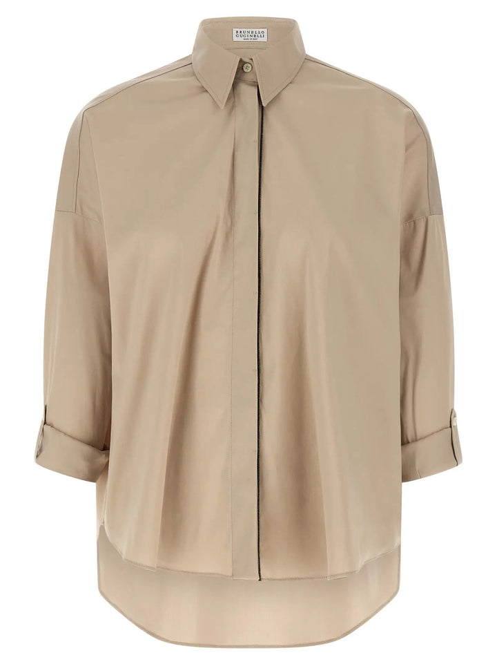 Brunello Cucinelli Beige Cotton Blouse