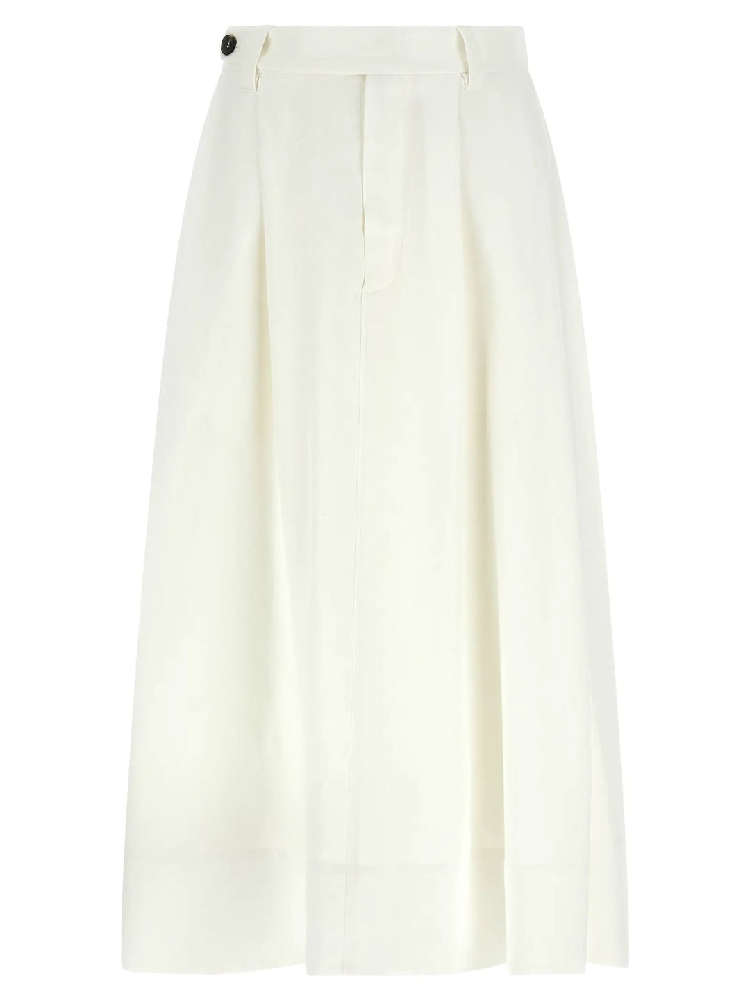 Brunello Cucinelli White Viscose Midi Skirt
