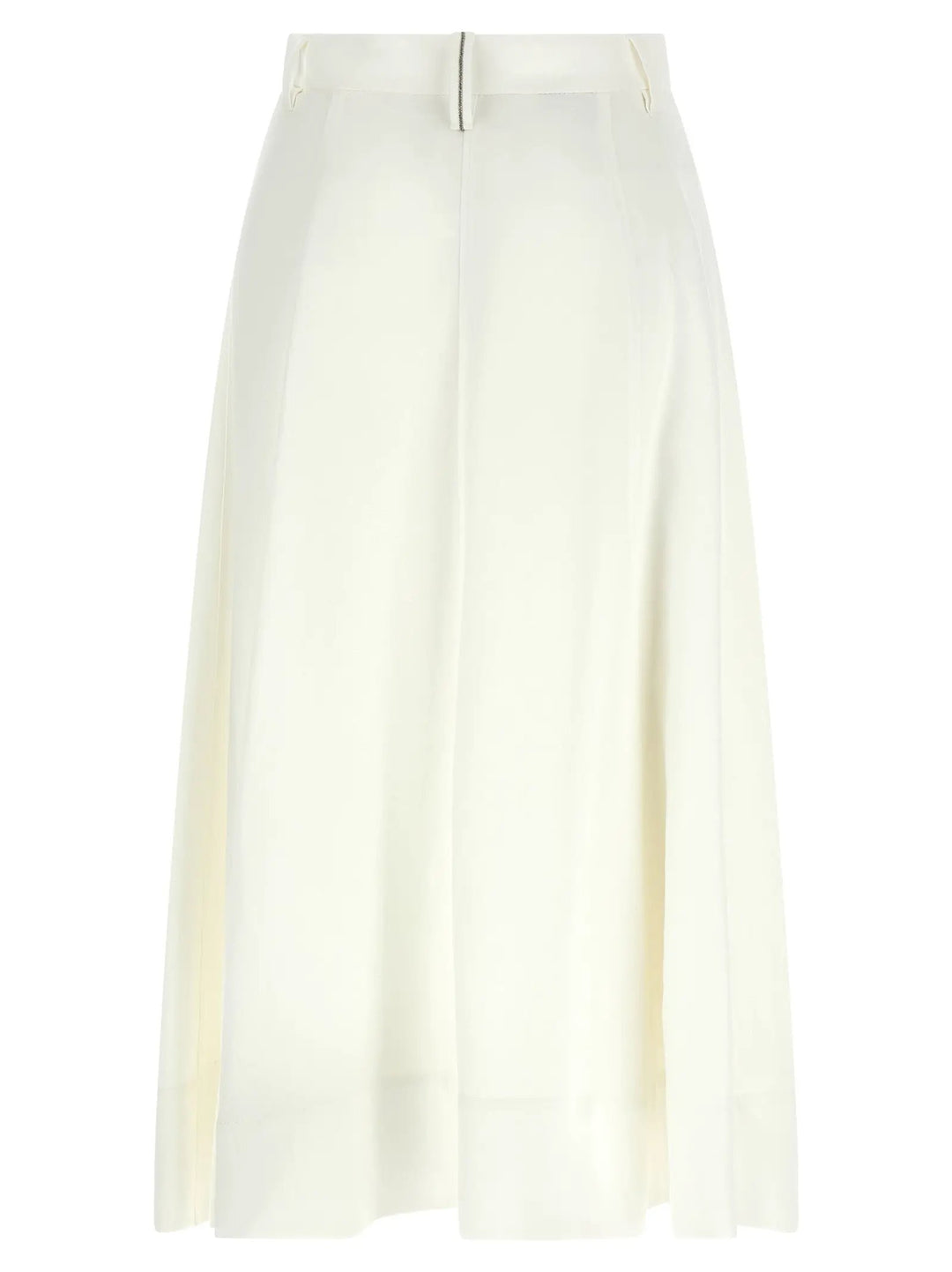 Brunello Cucinelli White Viscose Midi Skirt