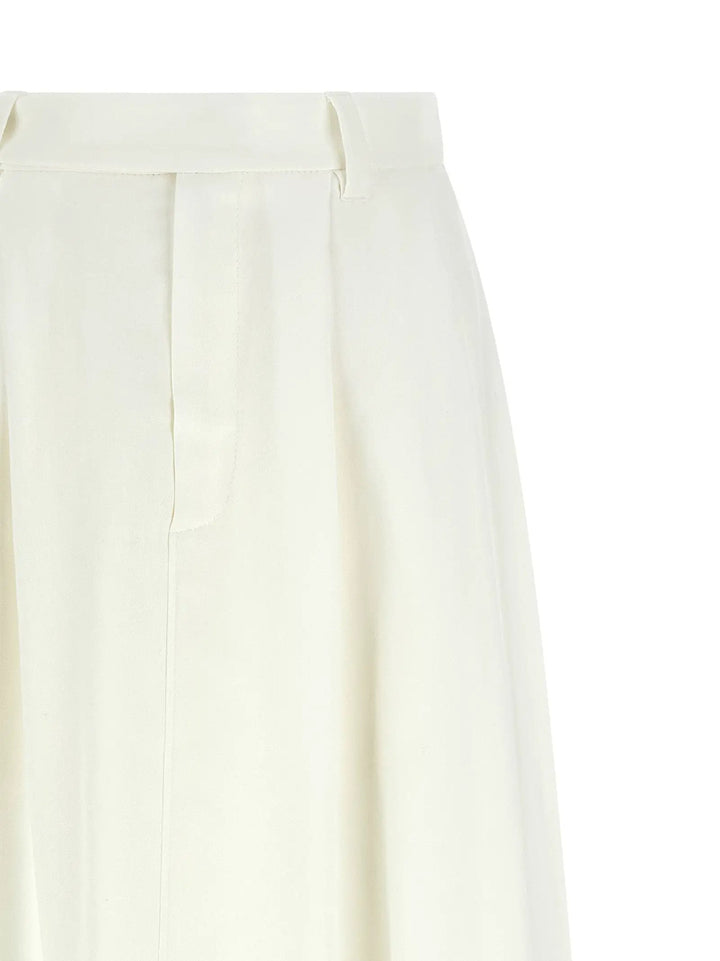 Brunello Cucinelli White Viscose Midi Skirt