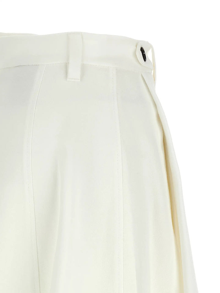 Brunello Cucinelli White Viscose Midi Skirt