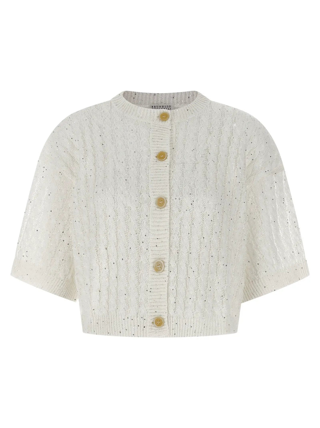 Brunello Cucinelli White Linen Cardigan