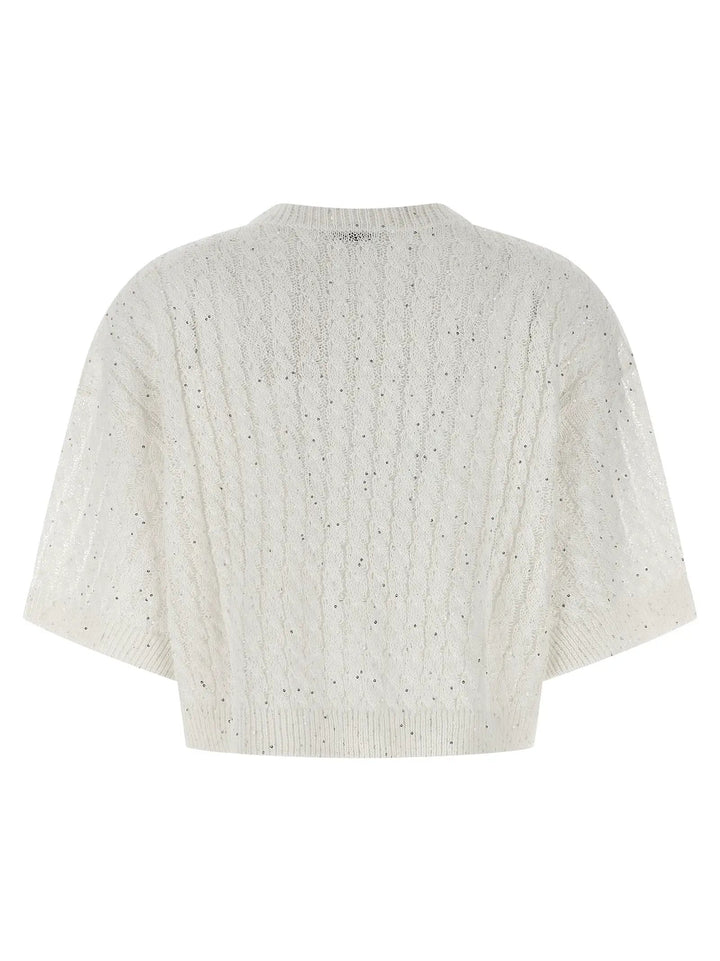 Brunello Cucinelli White Linen Cardigan