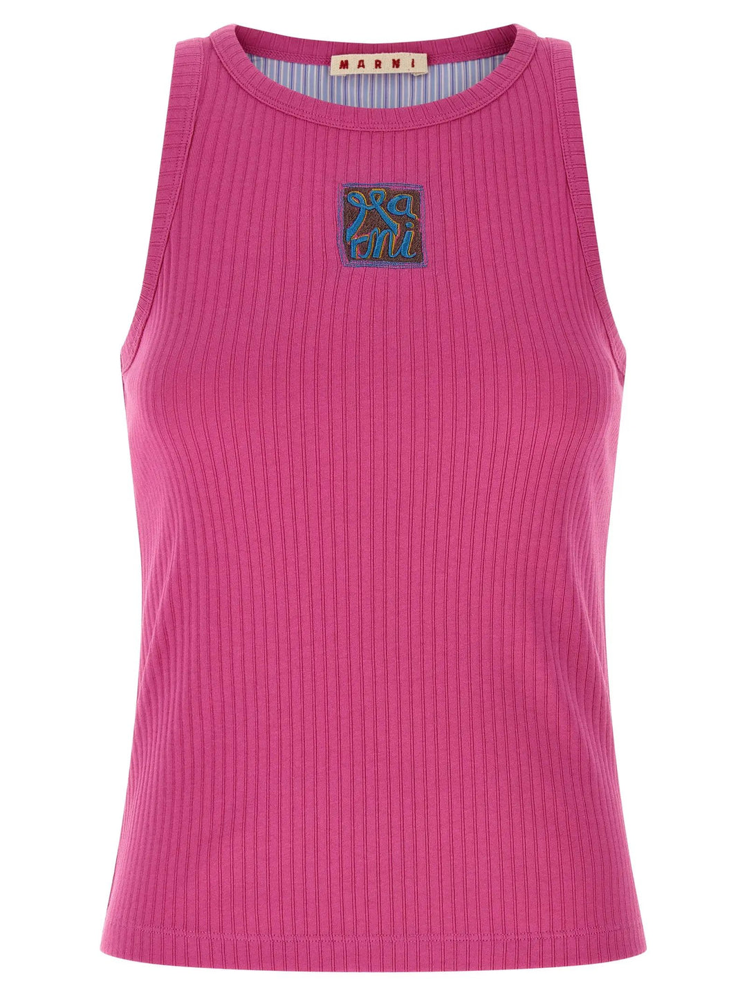 Marni Fuchsia Cotton Sleeveles T-Shirt
