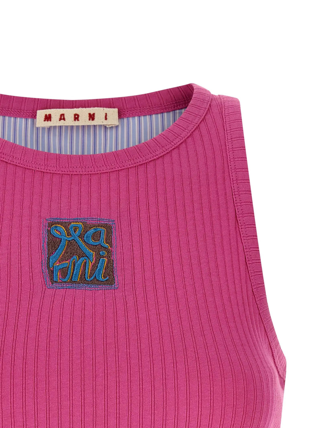Marni Fuchsia Cotton Sleeveles T-Shirt