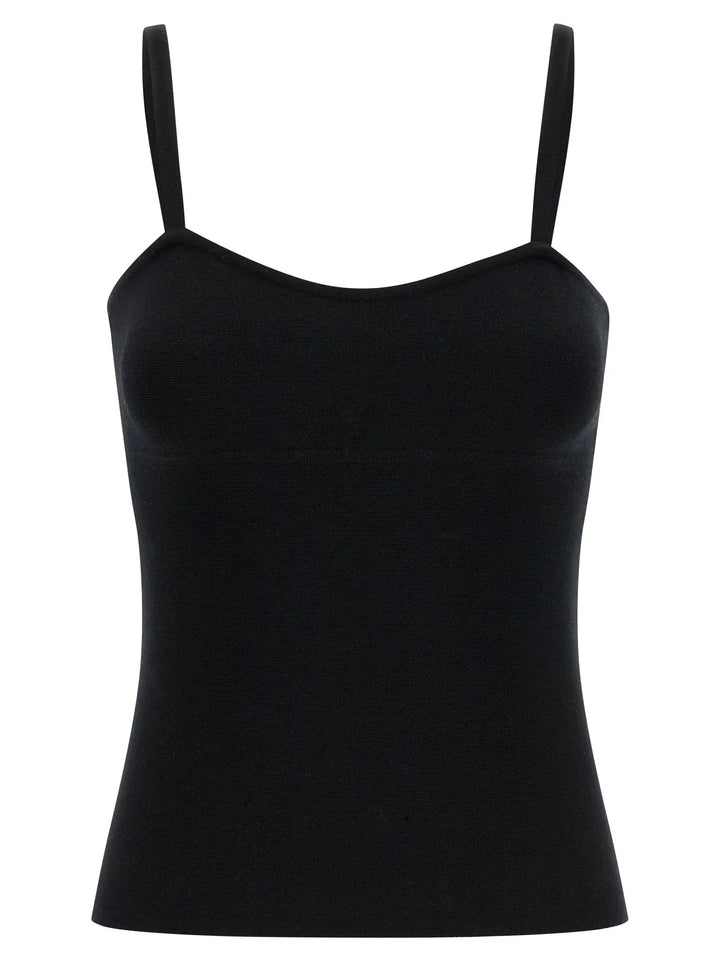 Max Mara Black Virgin Wool Tank Tops