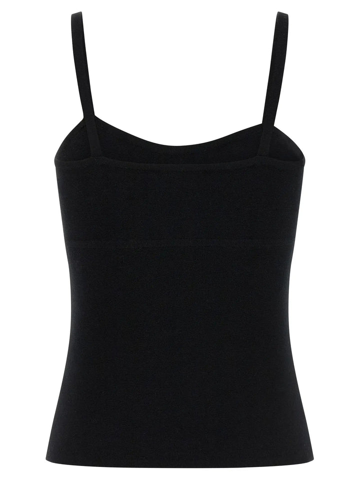 Max Mara Black Virgin Wool Tank Tops