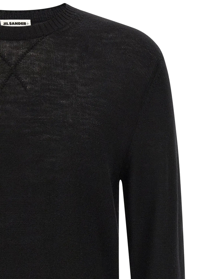 Jil Sander Black Virgin Wool Cardigan