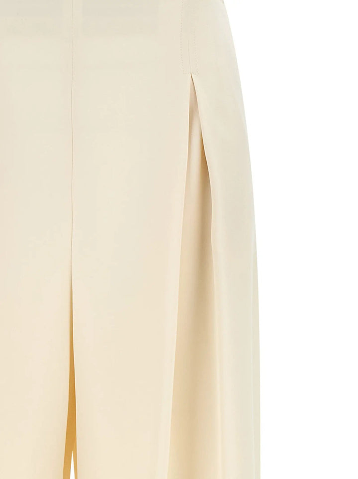 Max Mara White Silk Casual Pants