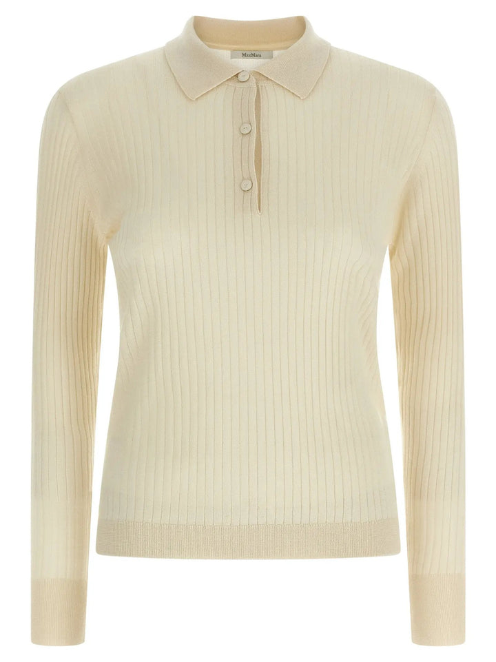 Max Mara White Cashmere Polo Shirt