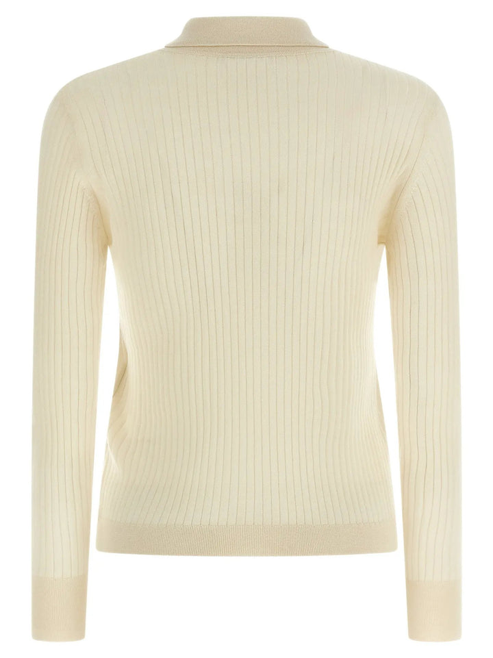 Max Mara White Cashmere Polo Shirt