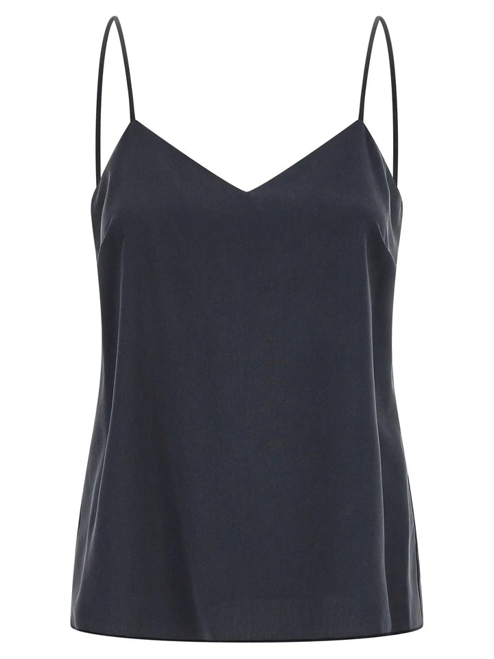 Max Mara Sample Sale | Max Mara Gray Silk Sleeveles T-Shirt - | Designer outlet