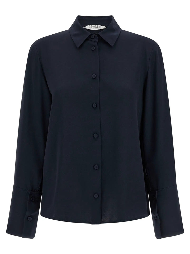 Max Mara Blue Silk Blouse