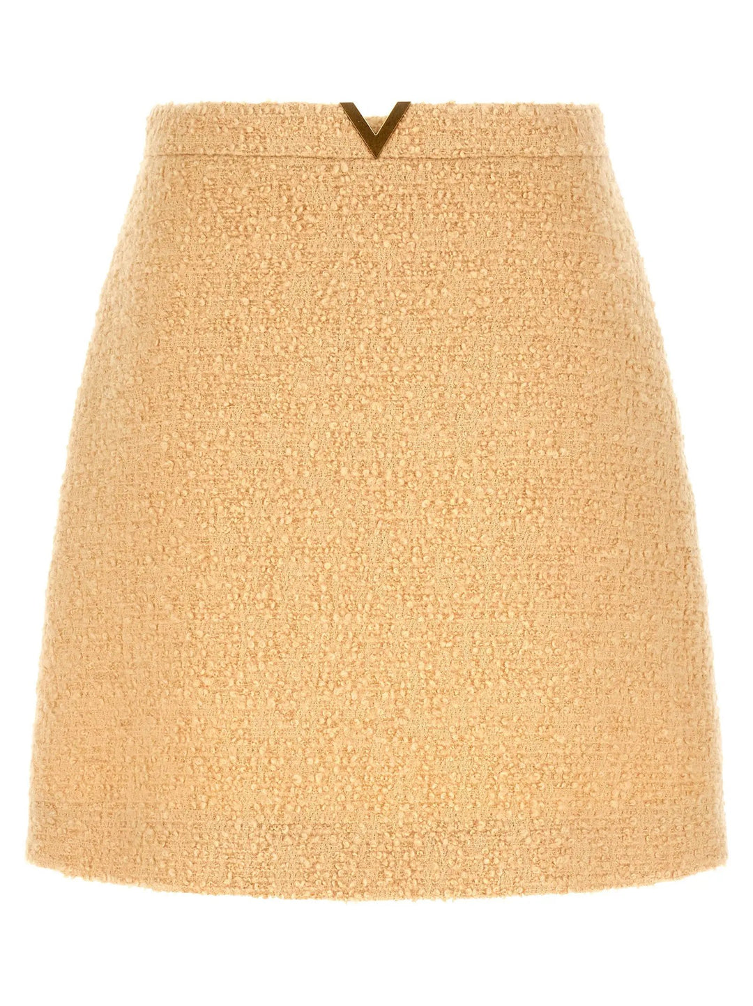 Valentino Garavani Beige Virgin Wool Long Skirt