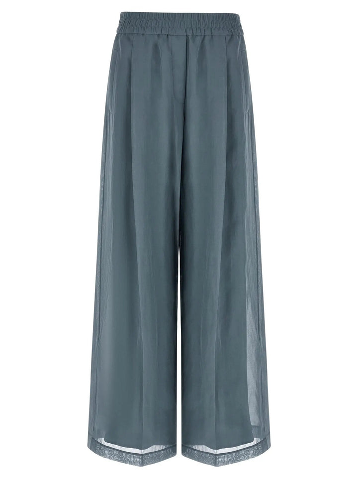 Brunello Cucinelli Blue Cotton Casual Pants