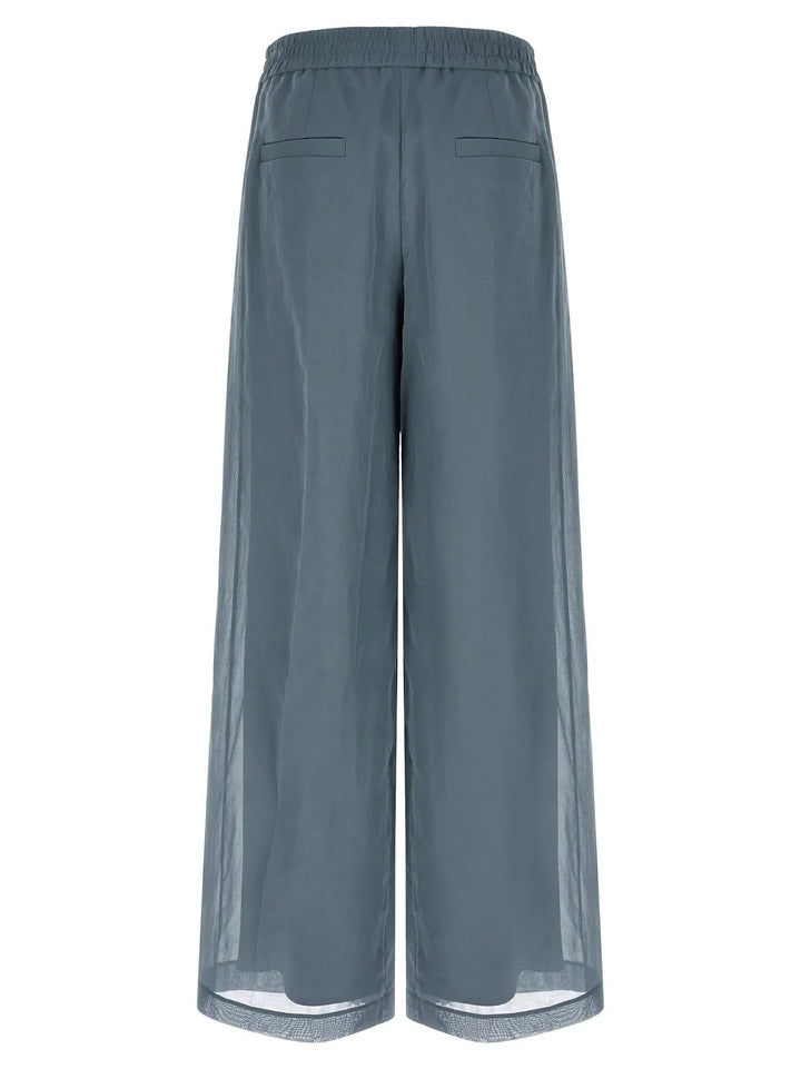 Brunello Cucinelli Blue Cotton Casual Pants