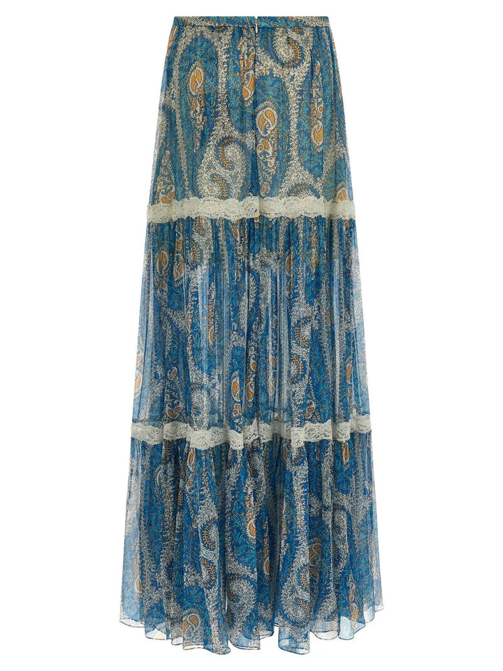 Etro Blue Silk Mini Skirt