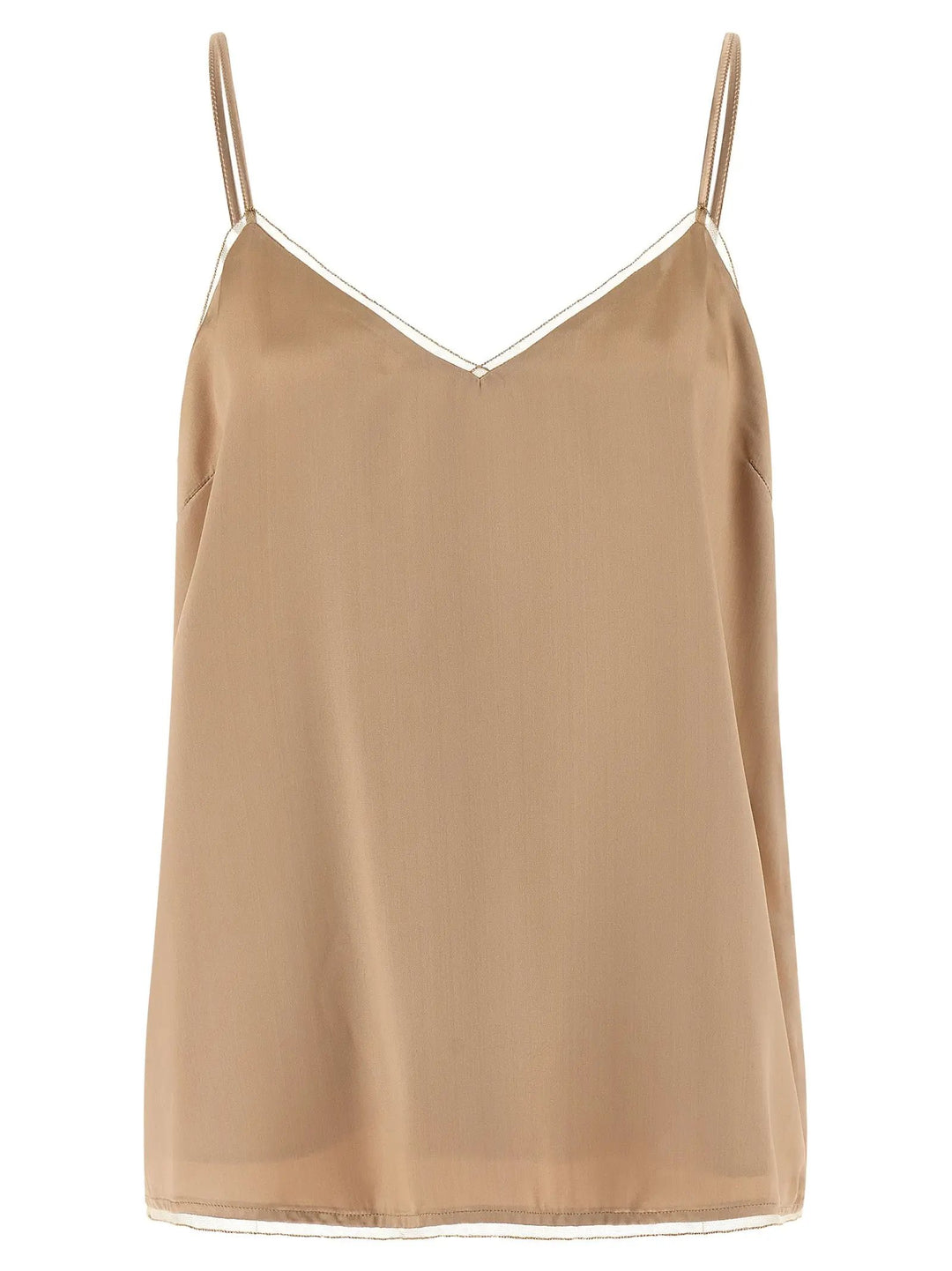 Fabiana Filippi Beige Viscose Tank Tops