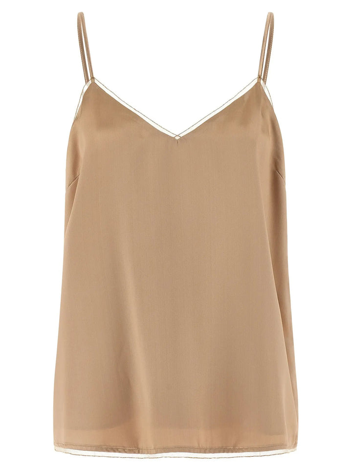 Fabiana Filippi Beige Viscose Tank Tops