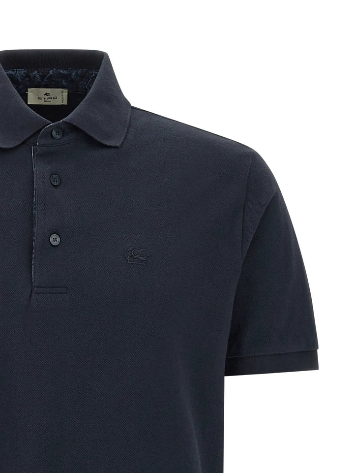 Etro Blue Cotton Polo Shirt
