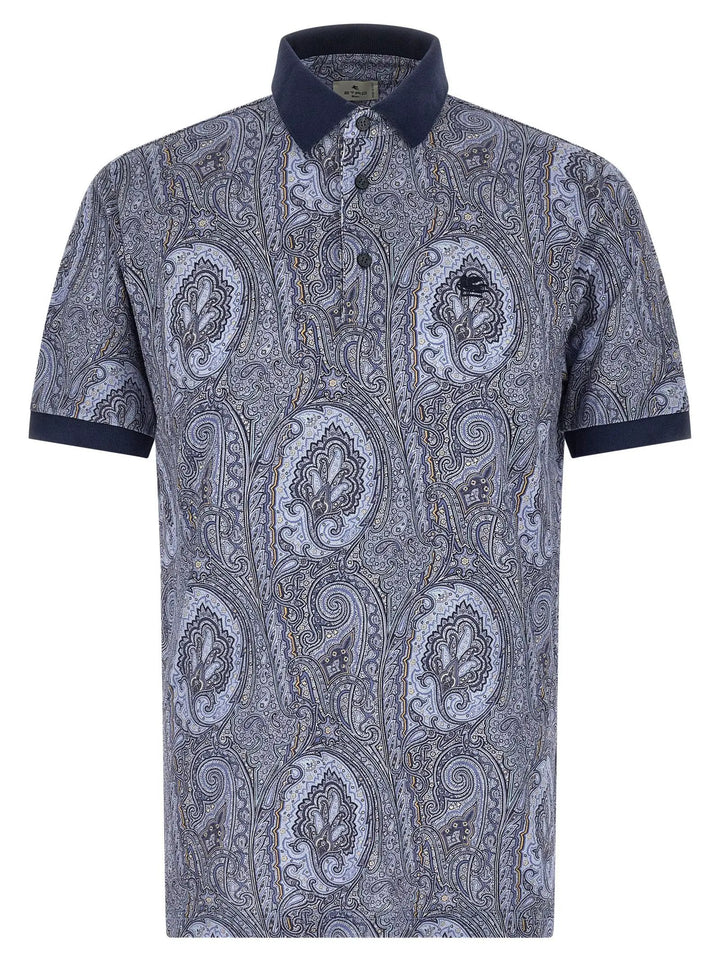 Etro Blue Cotton Polo Shirt