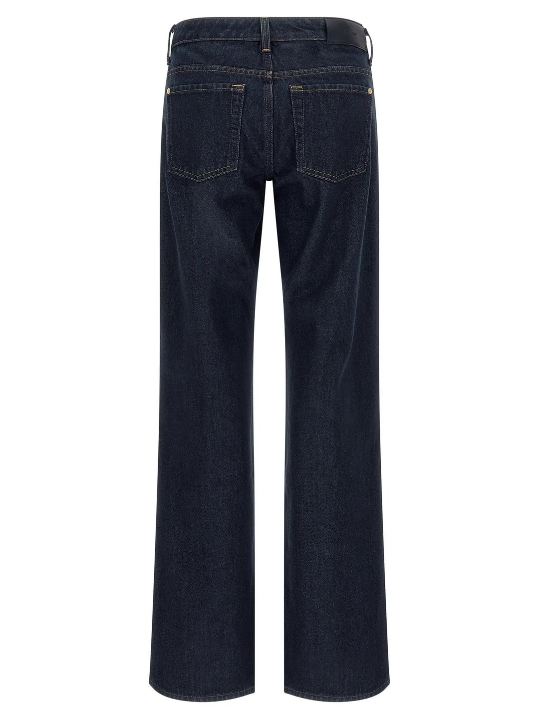 7 For All Mankind Blue Cotton Straight-Leg Jeans