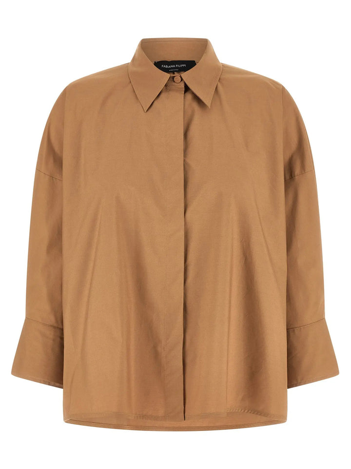 Fabiana Filippi Brown Cotton Blouse