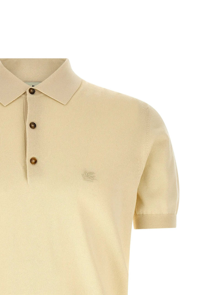 Etro Beige Cotton Polo Shirt