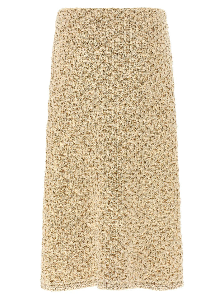 Fabiana Filippi Gold Cotton Midi Skirt