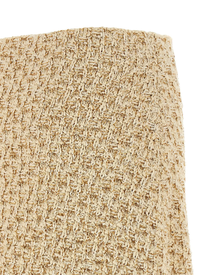 Fabiana Filippi Gold Cotton Midi Skirt