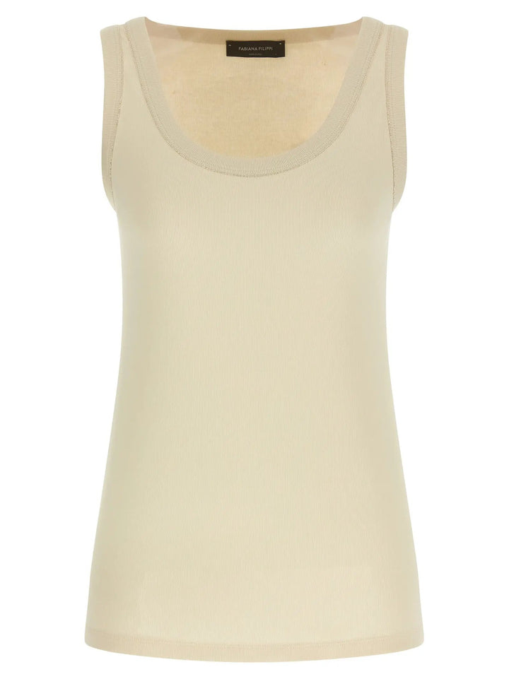 Fabiana Filippi Sample Sale | Fabiana Filippi Beige Cotton Tank Tops - | Designer outlet