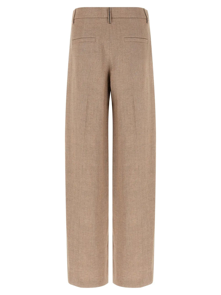 Brunello Cucinelli Multicolor Linen Flared Pants