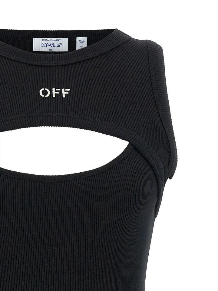 Off-White Sample Sale | Off-White Bicolor Cotton Short Dress - | Designer outlet