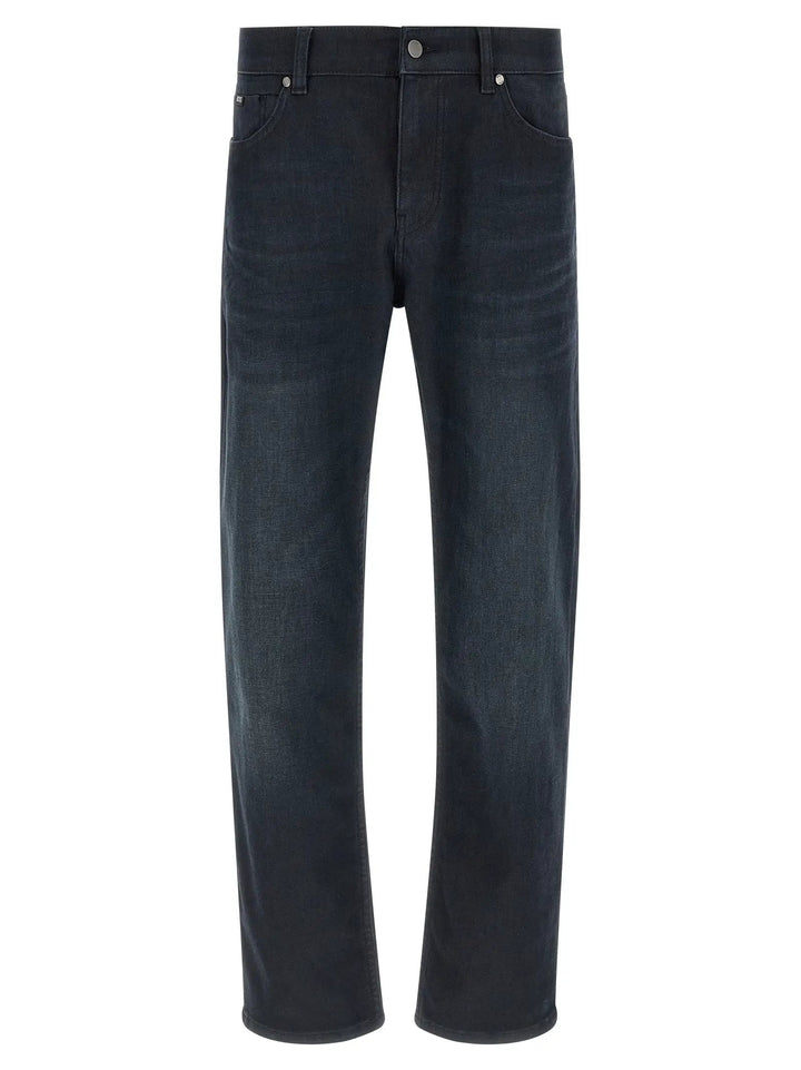 Hugo Boss Blue Cotton Straight-Leg Jeans