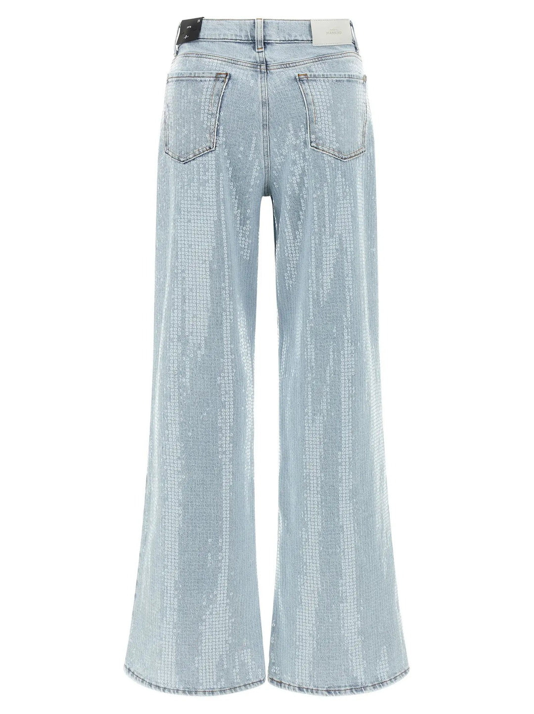 7 For All Mankind Blue Cotton Flared Jeans