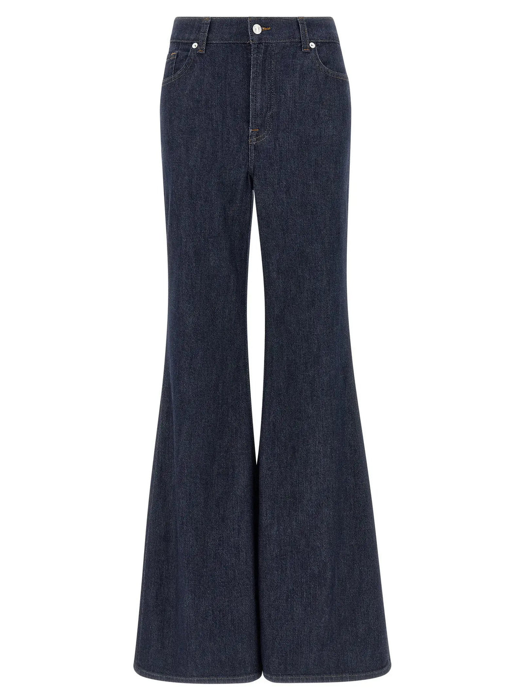 7 For All Mankind Blue Cotton Flared Jeans