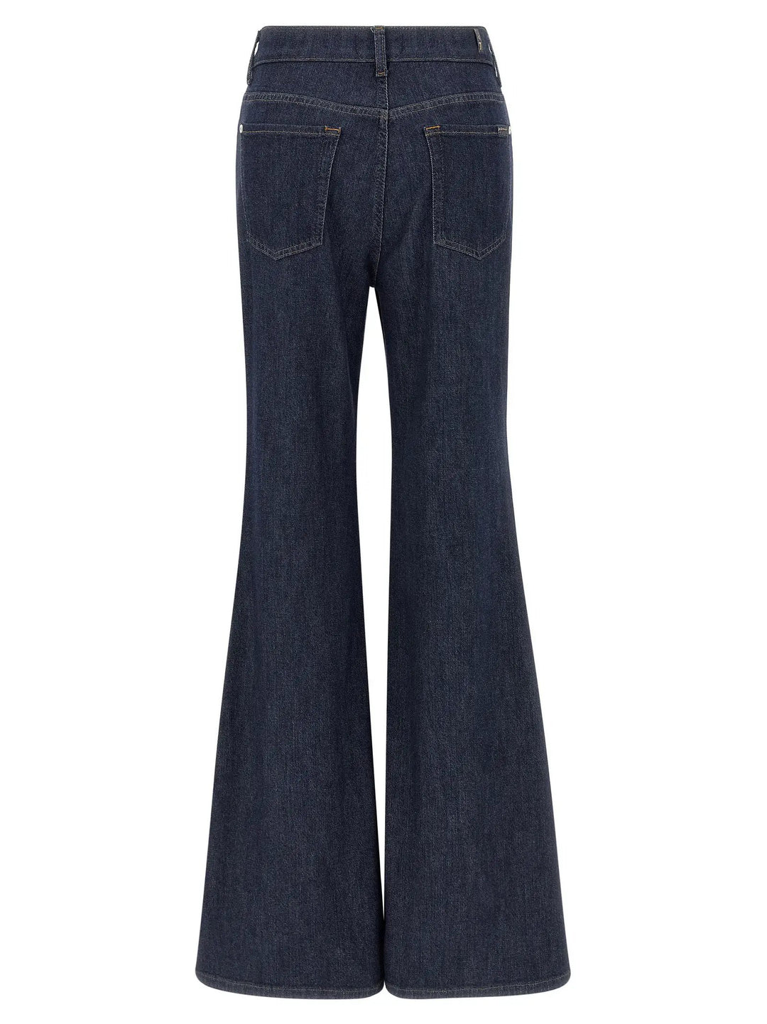 7 For All Mankind Blue Cotton Flared Jeans