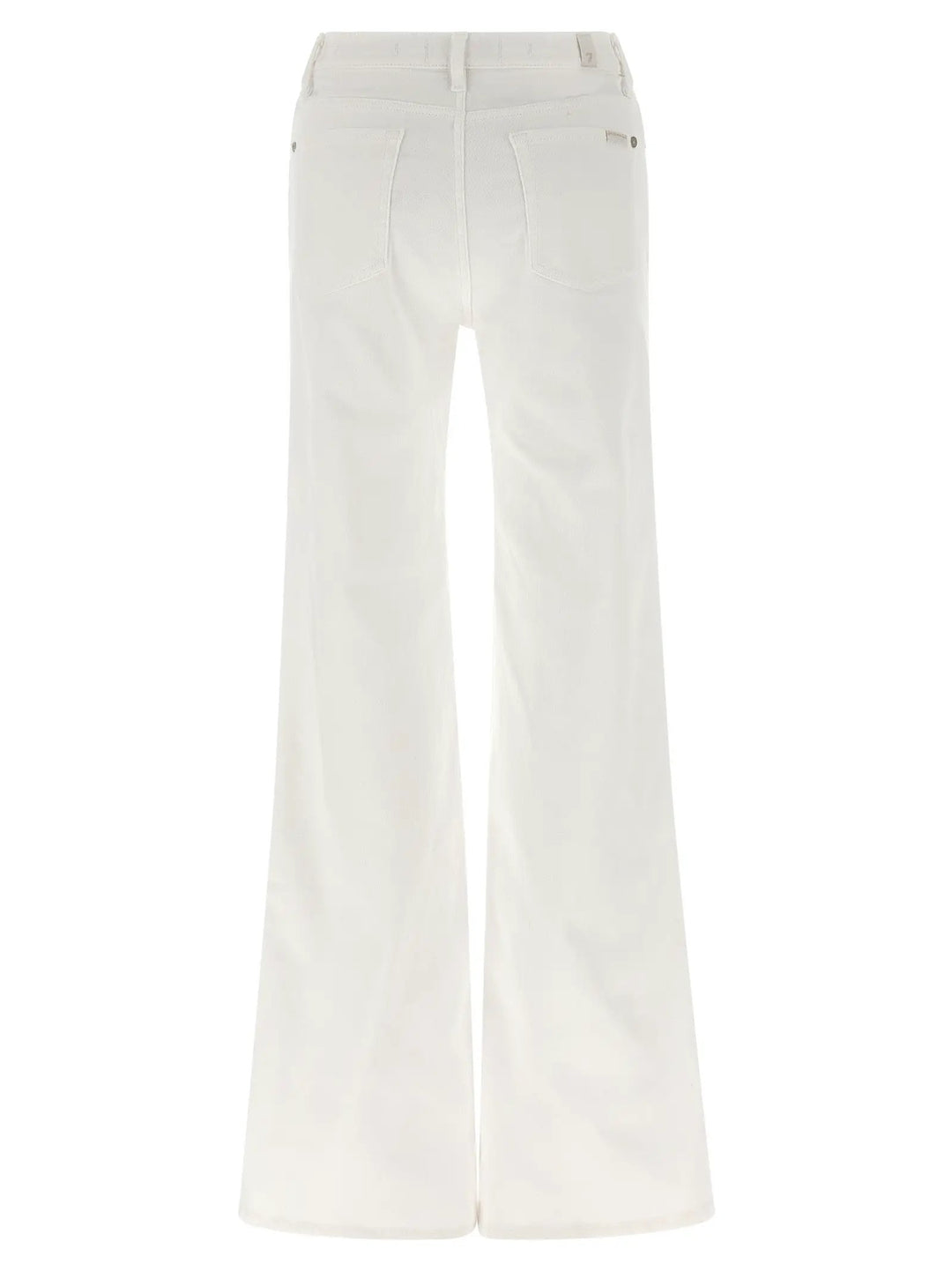 7 For All Mankind White Cotton Flared Jeans