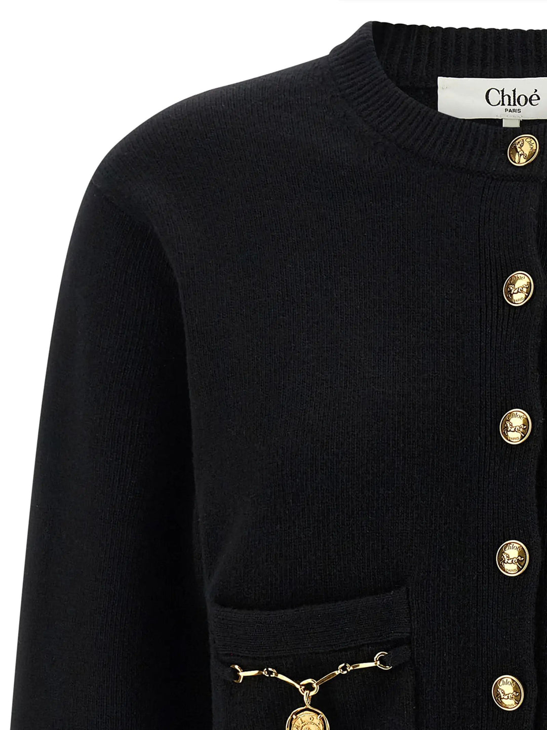 Chloé Black Wool Cardigan