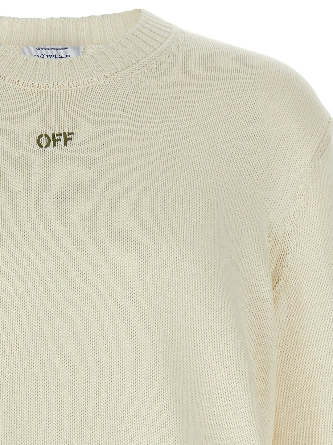 Off-White Beige Cotton Cardigan
