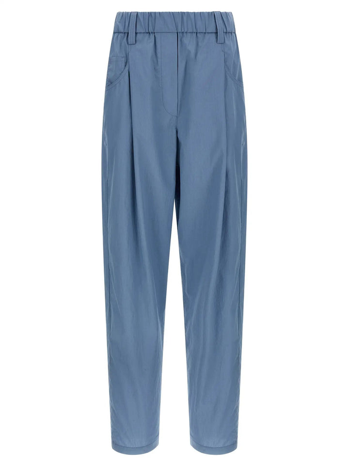 Brunello Cucinelli Blue Cotton Casual Pants