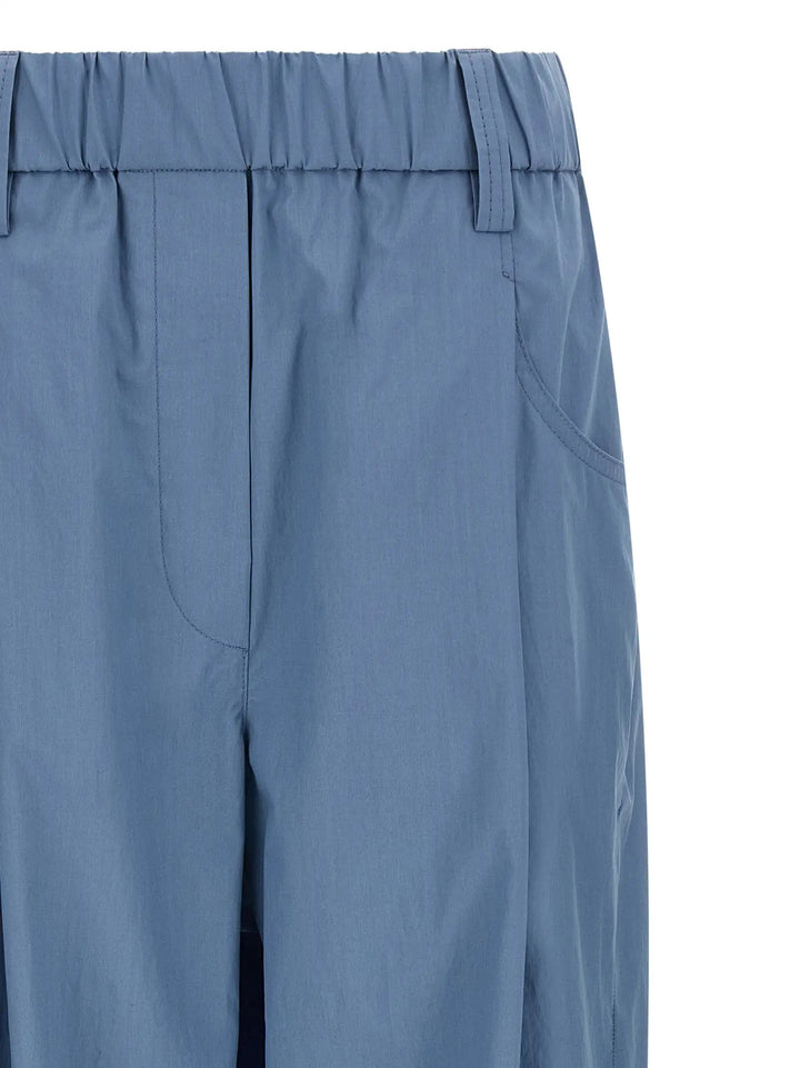 Brunello Cucinelli Blue Cotton Casual Pants