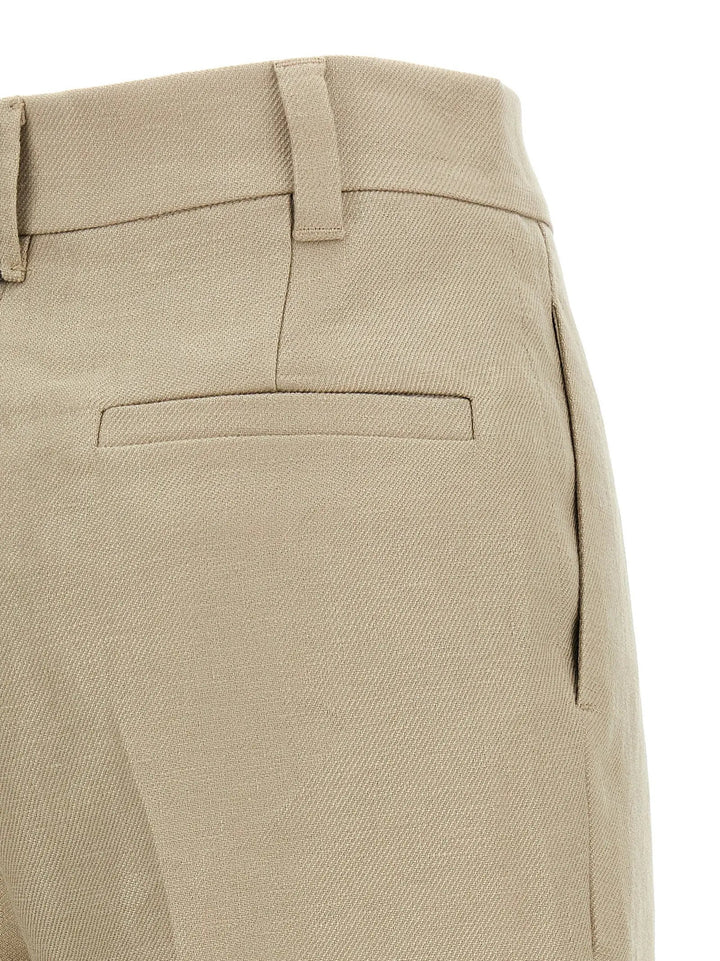 Brunello Cucinelli Beige Linen Casual Pants