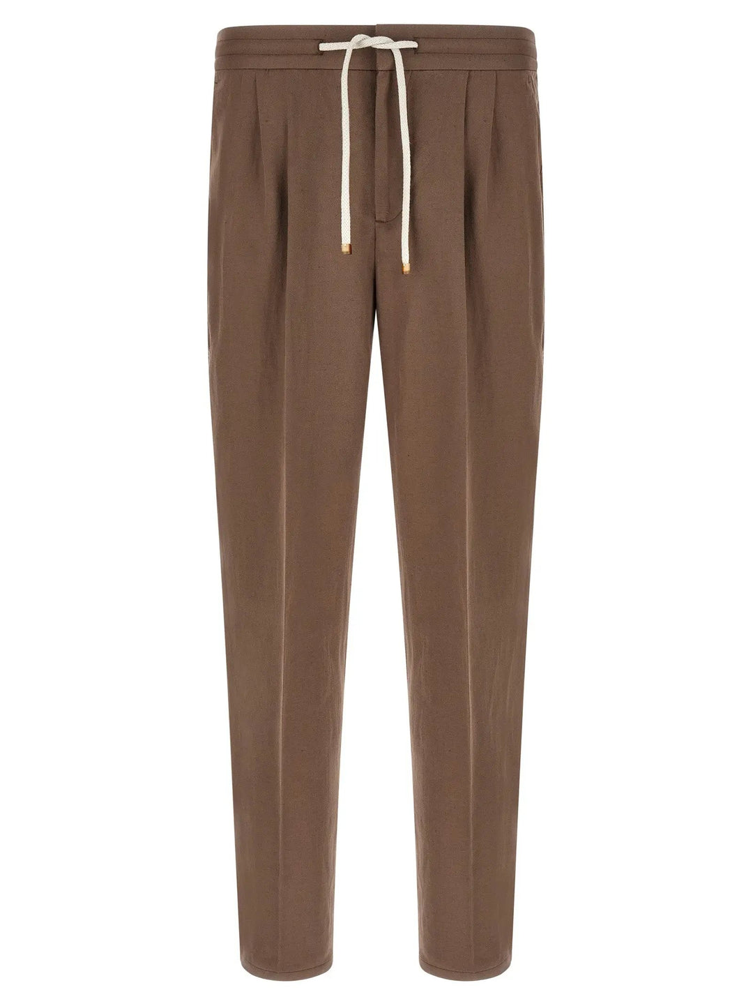 Brunello Cucinelli Brown Linen Casual Pants